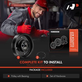 A-Premium Air Conditioner AC Compressor Clutch Kit Compatible with Hyundai Tucson 2016-2017 2.0L