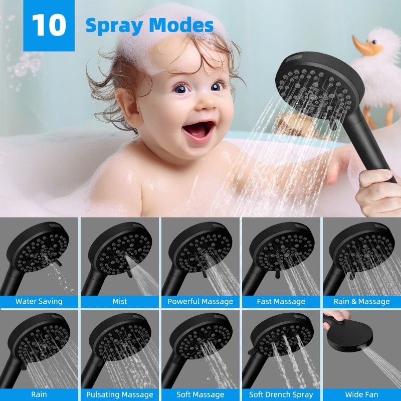 Hibbent Upgraded 13'' Dual Filtered Rainfall Shower Head Combo with