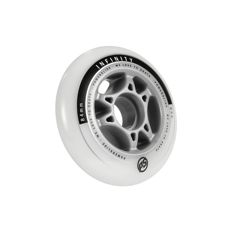Powerslide Infinity Ii Wheels, Pack of 4, white, 84mm