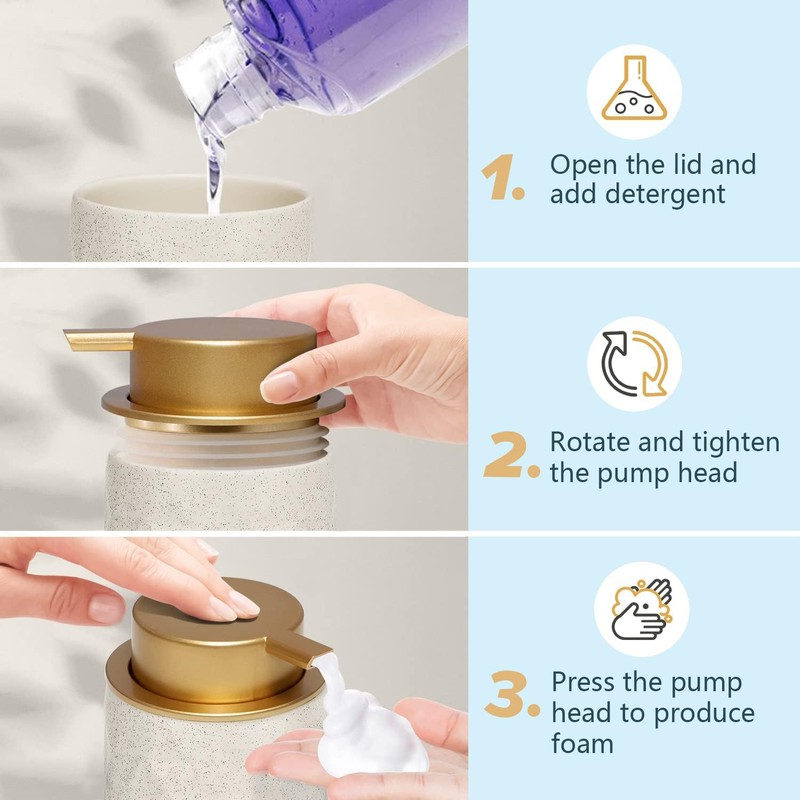Sylfu Ceramic Foam Hand Soap Dispenser - 10.15 oz Foaming