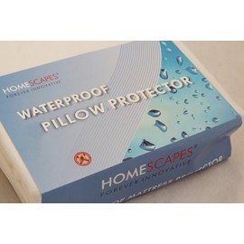 HOMESCAPES - Waterproof Pillow Protectors - Pair - Hypo-allergenic and Dust Mite Proof