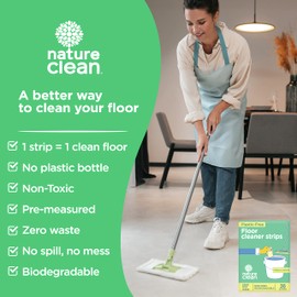 Nature Clean All Natural Wood Floor Cleaner for Mopping 36 Strips, Non-Toxic & Plastic-Free Packaging, Use On Hardwood Laminate Ceramic Tile Linoleum Vinyl Marble Bamboo. Eco-Friendly