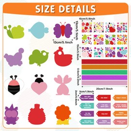 Tatuo 48 Pack Valentine's Day Crafts Heart Animal Crafts for DIY Ornament Kit Arts and Sticker for Valentine's Hanging Decorations Handmade Activities 12 Styles