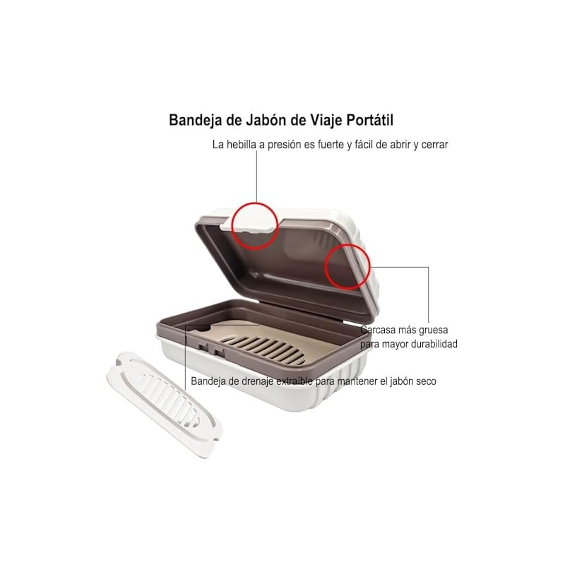 Jabón de Viaje, Bandeja de Jabón de Baño Portátil con
