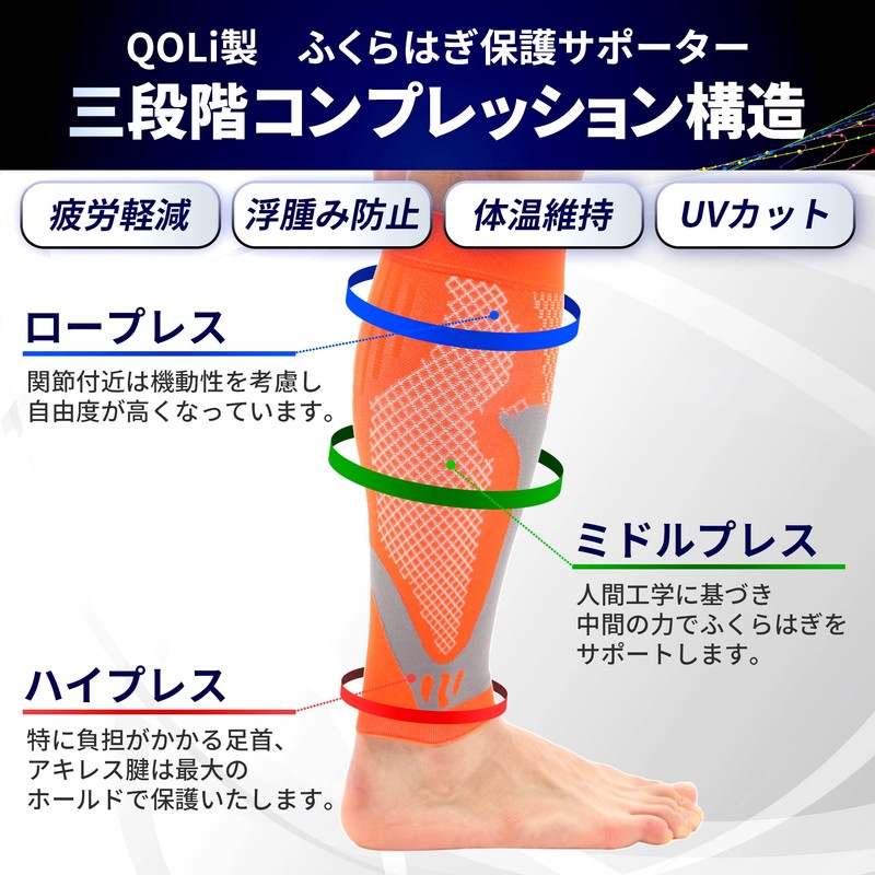 [QQOLi] [Supervised by Active Chiropractor] Calf Supporter, 3-Level Compression Compression