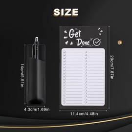 Shopping List Magnetic Fridge and Pen Holder Magnetic Magnetic Notebook Made of PU Leather for Fridge with Organised Daily Planner and Shopping List