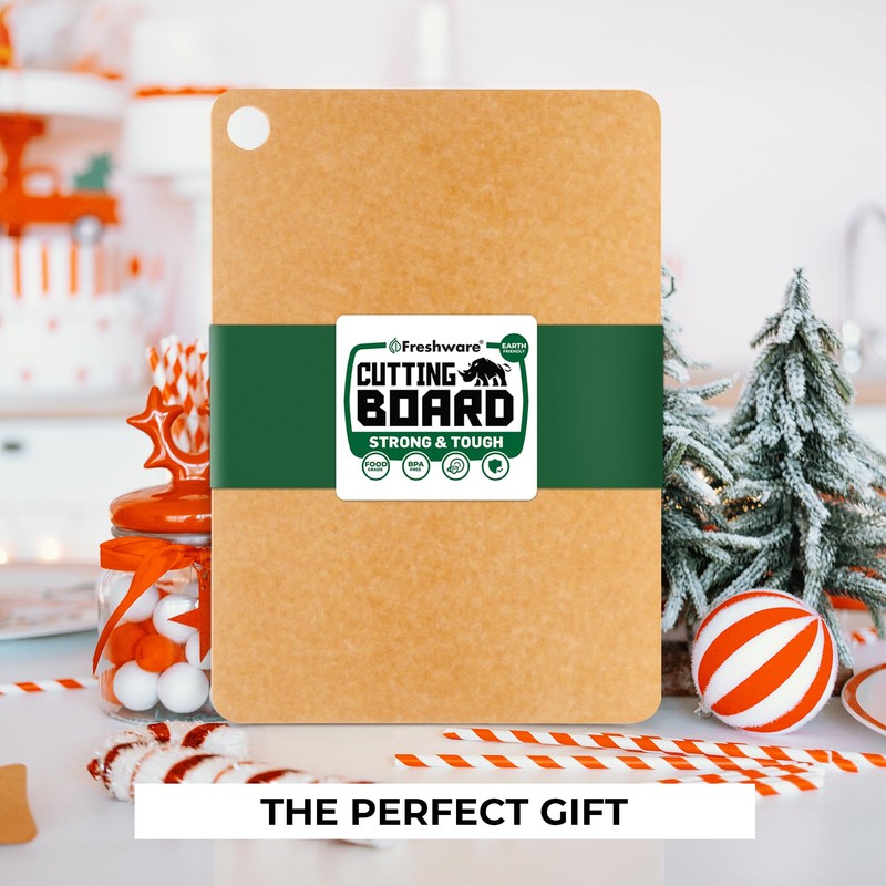 Freshware Wood Cutting Board for Kitchen, Dishwasher Safe, Large, 15"