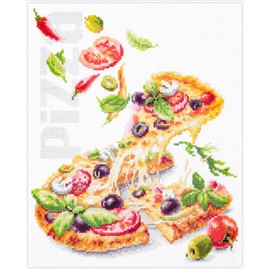 Magic needle Zweigart Edition Counted Cross Stitch Kit Pizza 23 x 27 cm