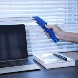Cleaner Tools for Window Shutters Air Conditioner Dust with 3 Microfiber Sleeves - Mini Duster and Brush,for Keyboard,Car Air Vent, Vehicle Blind Dust Cleaning Tool for SUV, Truck, RV, Blue