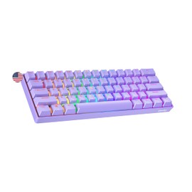 Geeky GK61 SE 60% | Mechanical Gaming Keyboard | 61 Keys Multi Color RGB LED Backlit for PC/Mac Gamer | ANSI US American Layout (Lavender, Mechanical Speed Yellow)