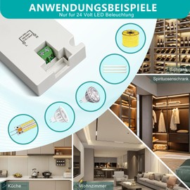 lichtvoll LED Transformer 24 V 60 W 24 V LED Power Supply 2.5 A Transformer 230 V to 24 V LED Driver, 24 V Power Supply LED Transformer 24 V, LED Driver LED Spot Strip Lighting No Flicker, No