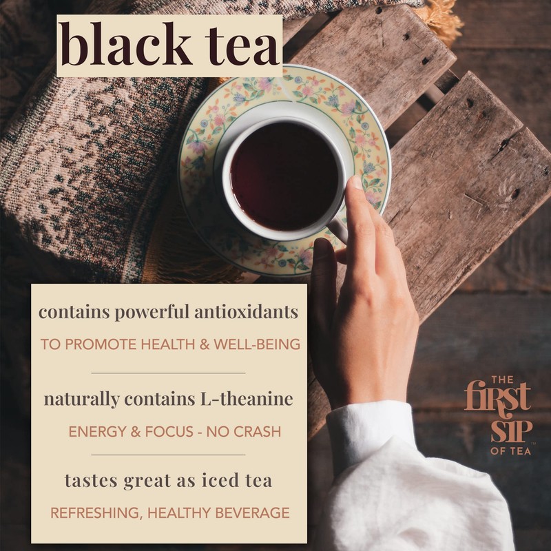 Apricot Black Tea Pyramid Tea Bags, High Caffeine, Hot &