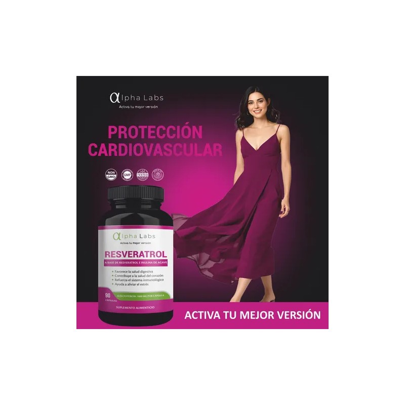 Resveratrol Alpha Labs 90 Cápsulas Alta Potencia 1000 Mg