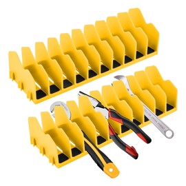 XuYelora 2 Pack Pliers Organizer Rack, 10 Slots Pliers Cutters Organizer Rack Plastic Tool Organizers Space Saving Tool Drawer Toolbox Organizers for Tools Box Storage(COLOR:yellow)