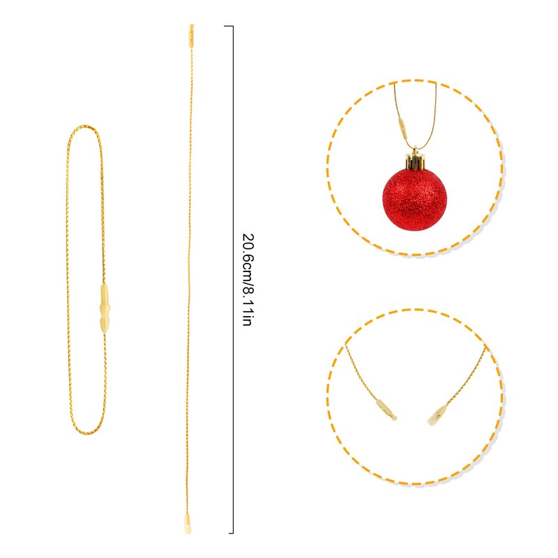 VEYLIN 100 Pcs 20cm Christmas Ornament Hanger String, Rope Fasteners