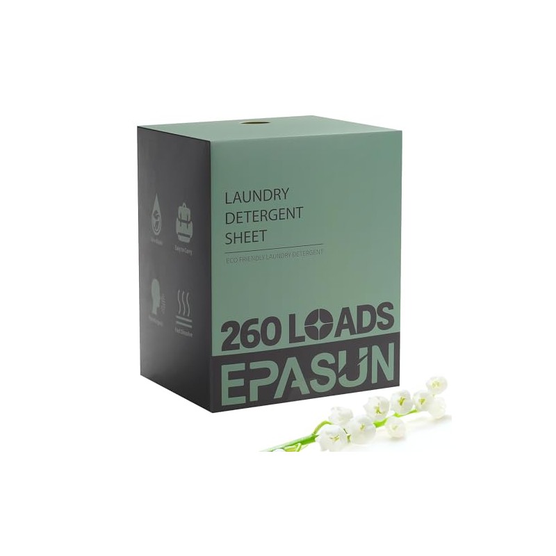 Laundry Detergent Sheets 260 Loads, Fresh Scent, Eco-Friendly Liquidless Soap