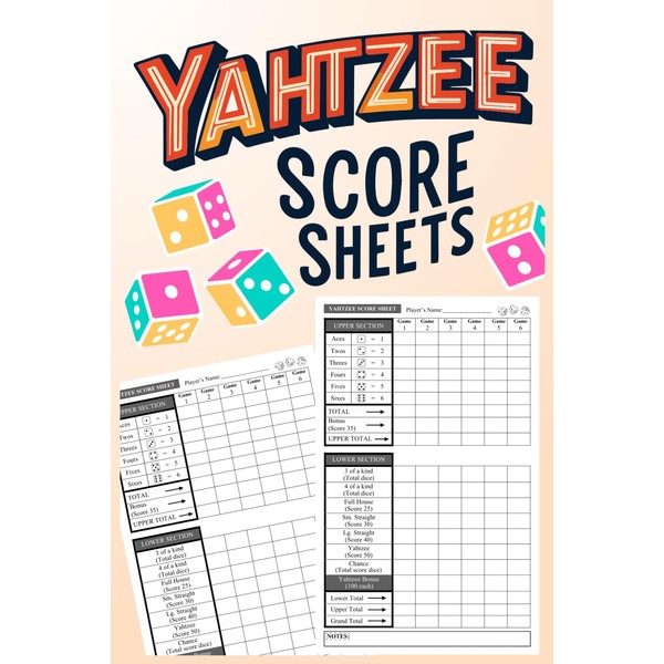 Yahtzee Score Sheets: With this book you can keep track