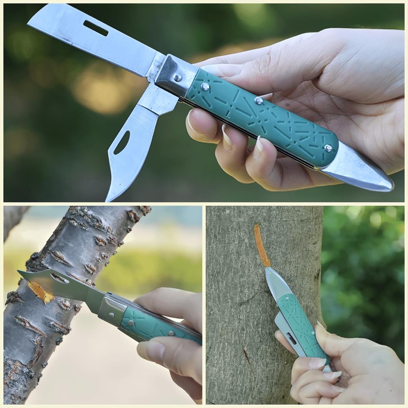 Grafting Knife, COMKIT Professional Foldable Double Blades Graft Knife, Fruit