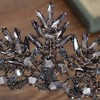1PC Vintage Baroque Crown Alloy Bridal Hair Tiara Headpiece (Black)