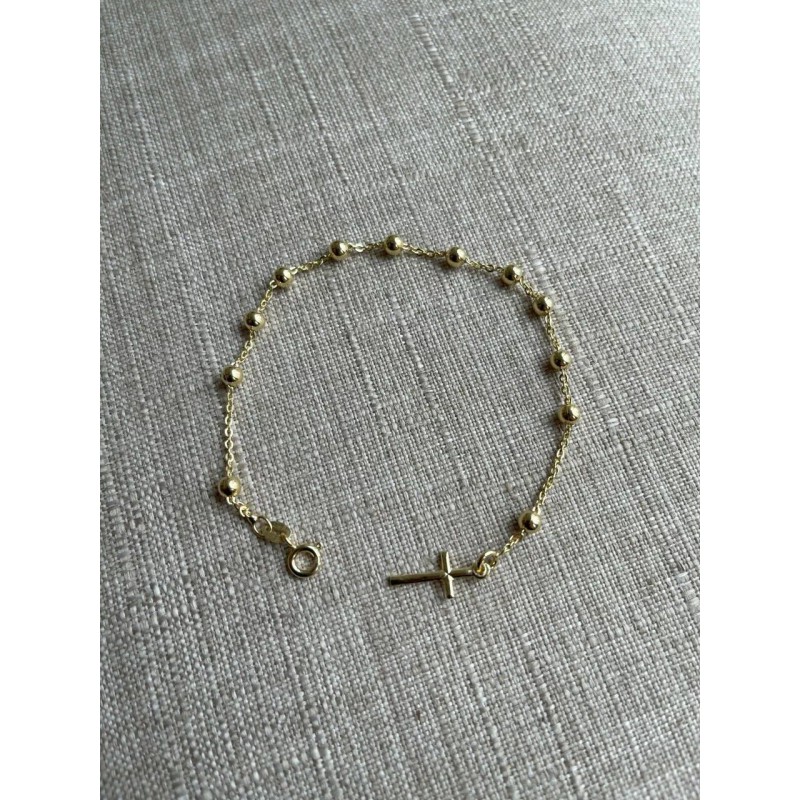 Rosary Bracelet - 14k Gold Vermeil 925 Silver - 4mm