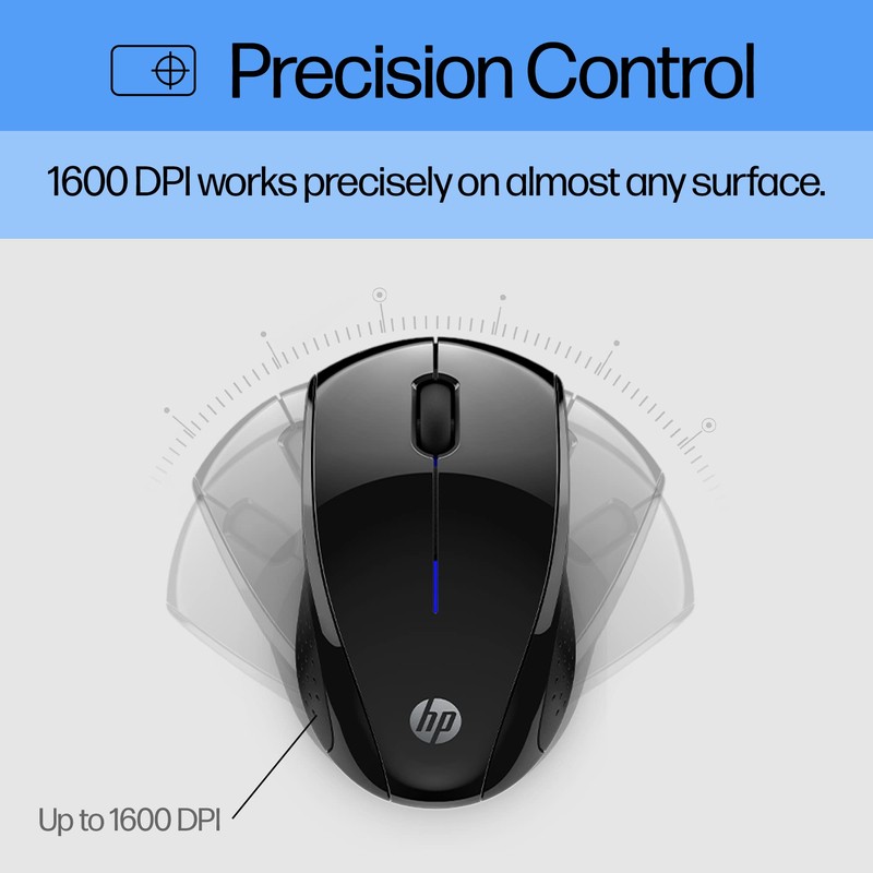 HP X3000 G2 Wireless Mouse - Ambidextrous 3-Button Control, &