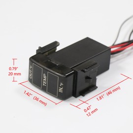 Car Internal and External Temperature Display, Fahrenheit Temperature, Dual Temperature Sensors Use for Nissan