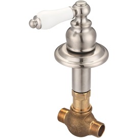 Central Brass 80607-M1/2-B2-BN Tile Stop Rough-In Valve Combo 1/2" CXC Direct Sweat Inlets / 1/2" Taper NPT Pipe in Brushed Nickel