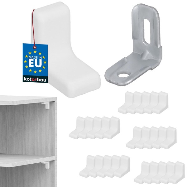 KOTARBAU® Set of 25 Metal Shelf Brackets with Plastic Trim