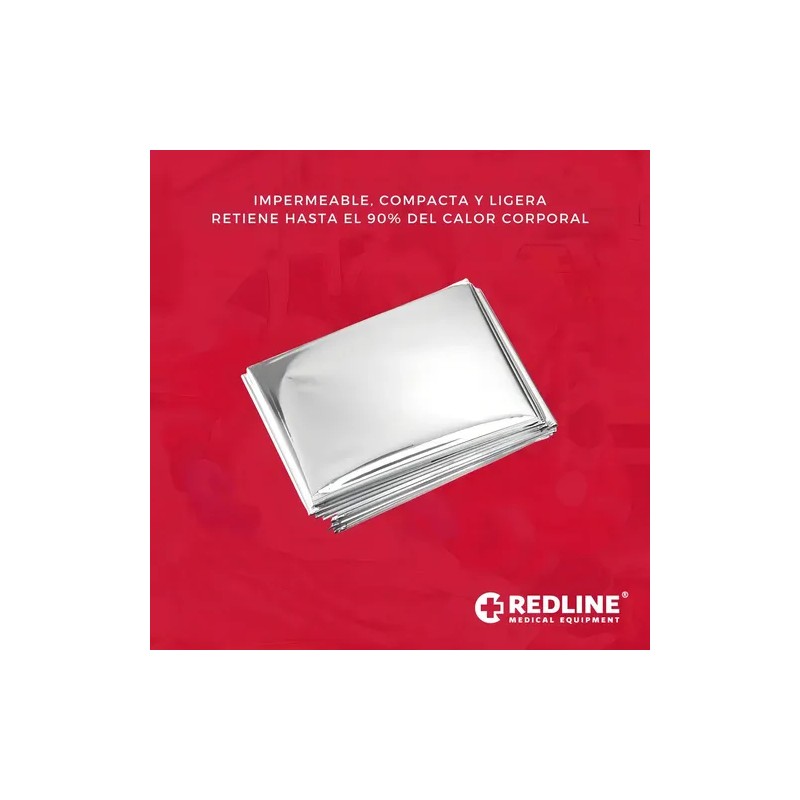 Sábana Térmica Aluminio Redline RL-EBL01 Pack 24 Manta Emergencia Impermeable