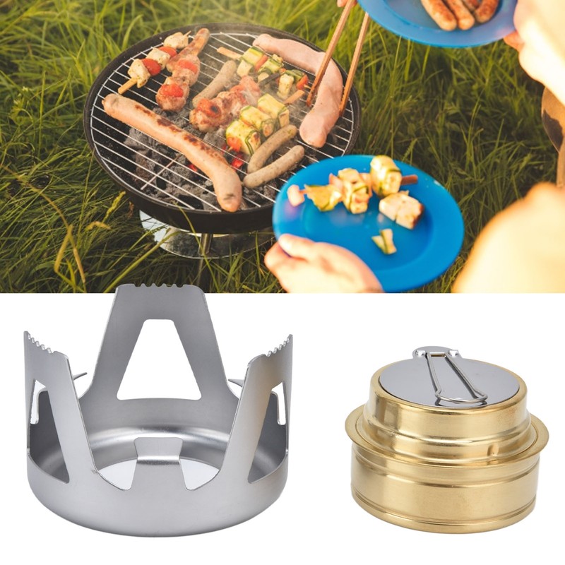 Camping Stove Windproof Vaporizable Portable Liquid Spirit Stove with Stand