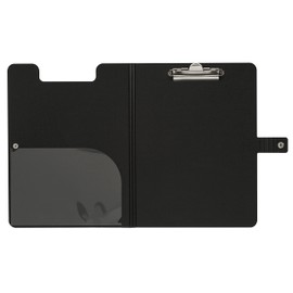 Merangue Portfolio Clipboard with Bulldog Clip, 9 x 12-1/2", Letter Size, Black