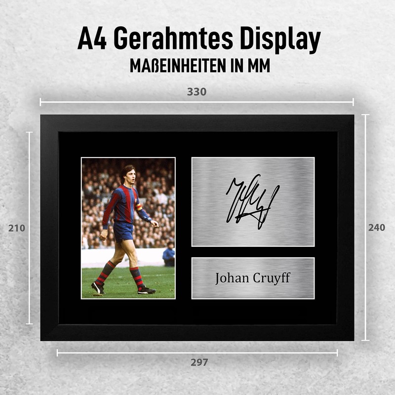 HWC Trading FR A4 Johan Cruyff Barcelona Gifts Signed Mounted
