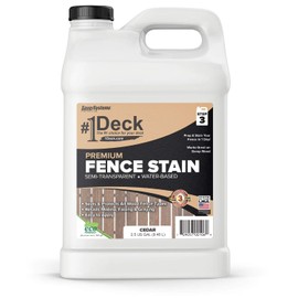 SaverSystems #1 Deck Premium Wood Fence Stain - Semi-Transparent Sealer (2.5 Gallon, Cedar)