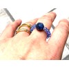September Birthstone Crystal Ring, Lapis Lazuli Natural Crystal Ring, September