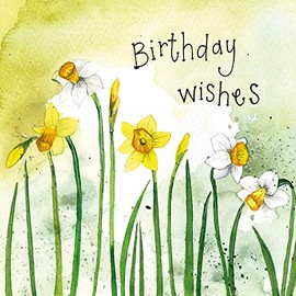 Alex Clark Art Ltd Happy Birthday Narcissi Foil Card