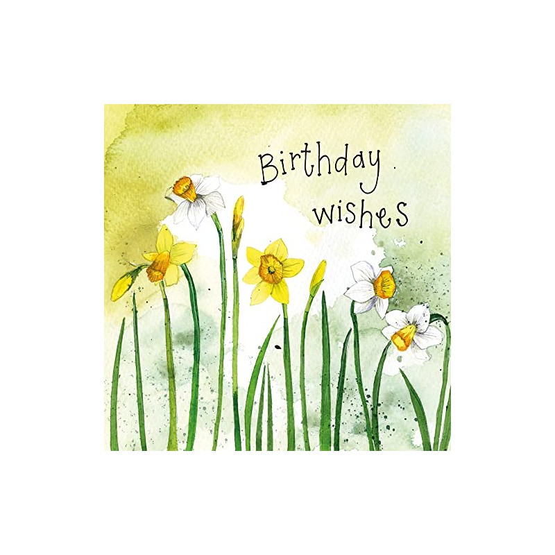 Alex Clark Art Ltd Happy Birthday Narcissi Foil Card