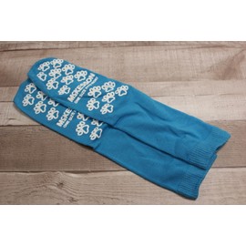 McKesson Paw Prints Slipper Socks Single Imprint, Teal, Set of 2, New!