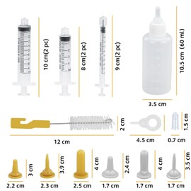 Esshogo Baby Bottle Kitten Feeding Kit Kitten Syringe Puppy Feeding Kit Nipple Bottle with Syringes for Puppies Siri