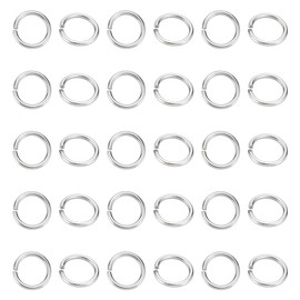 HOBBIESAY Pack of 30 Jump Rings 10 mm Open Jump Ring Made of Stainless Steel Unsoldered Ring Connector Small Split Ring Jewellery Making Fittings for DIY Work