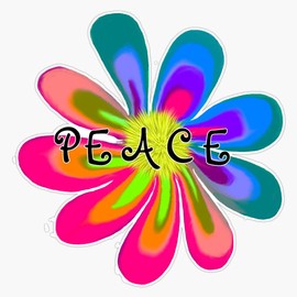 Peace Flower Vinyl Waterproof Sticker Decal Car Laptop Wall Window Bumper Sticker 5"