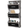 MyGift Wall Mounted Torched Solid Wood Magazine and Mail Holder