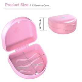 BVN Retainer Case Denture Box: Slim Braces Case, Orthodontic Dental Case, Mouth Guard Case, Denture Box, Teeth Aligner Case, Night Guard Case Container Storage Holder Pink.
