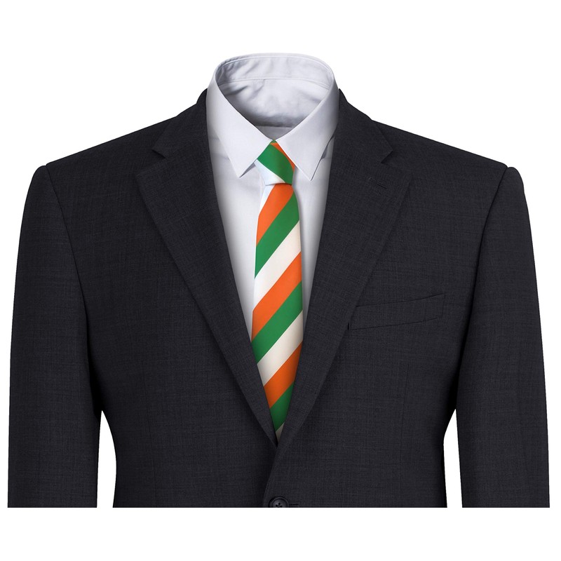 Men's Irish Ireland Eire Flag Striped Neck Tie (St. Patrick's