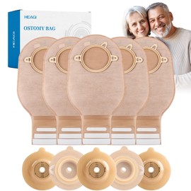 Heagimed 20 PCS Colostomy Bags, Two Piece Drainable Convex Ostomy Bag, 45mm