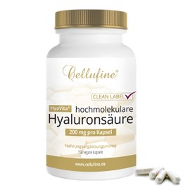 Cellufine® HyaVita Hyaluronic Acid to Swallow (200mg Vegan, Hochdosierte Anti-Ageing Capsules with/Capsule – 150 Capsules