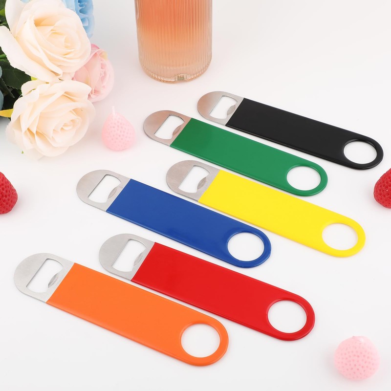 24 Pack Stainless Steel Flat Bottle Openers 7 Inch, 6