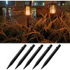 Wensmy 10PCS Solar Torch Lights Stakes Plastic Ground Spikes Solar