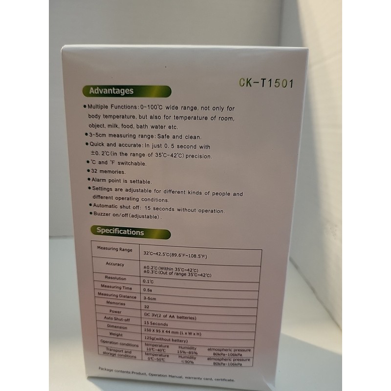 CK-T1501 New Infrared Thermometer Digital Body Or Object Thermometer