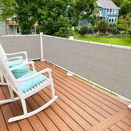 LOVE STORY Balcony Privacy Screen,3.3'x19.5' Deck Shield Screen Fence Cover,UV Protection and Weather-Resistant,3FT Height for Deck, Patio, Backyard, Outdoor Pool, Porch, Railing (Beige Anthracite)
