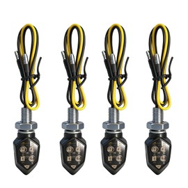 Pack of 4 LED Motorcycle Indicators 12 V, 5 LEDs M8 E Mark E24 Tested, IP65 Waterproof Motorcycle Indicator, Universal, Compact Mini LED Indicator for Motorcycle, Moped, Scooter, Bicycle, Quad, Motocross Conversions
